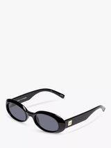 John Lewis Le Specs Women's Work It Oval Sunglasses Black/Grey- Buy online at McGrocer
