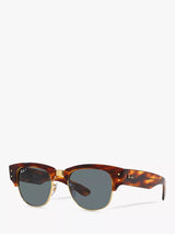 John Lewis Ray-Ban RB0316S Men's Mega Clubmaster Polarised Oval Sunglasses Striped Havana- Buy online at McGrocer