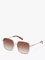 John Lewis Le Specs Women's The Cherished Square Sunglasses Gold/Brown Gradient 58mm- Buy online at McGrocer
