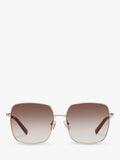 Le Specs square sunglasses gold frame brown gradient, UK version