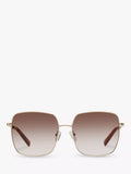 Le Specs square sunglasses gold frame brown gradient, UK version