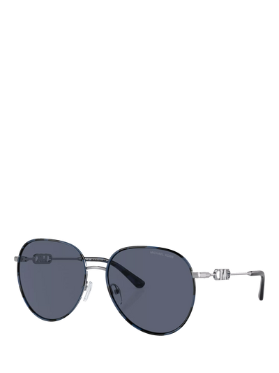 John Lewis Michael Kors MK1128 Round Sunglasses Silver Blue Tortoise- Buy online at McGrocer
