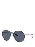 Michael Kors round sunglasses silver/blue tortoise 58mm, imported from the UK