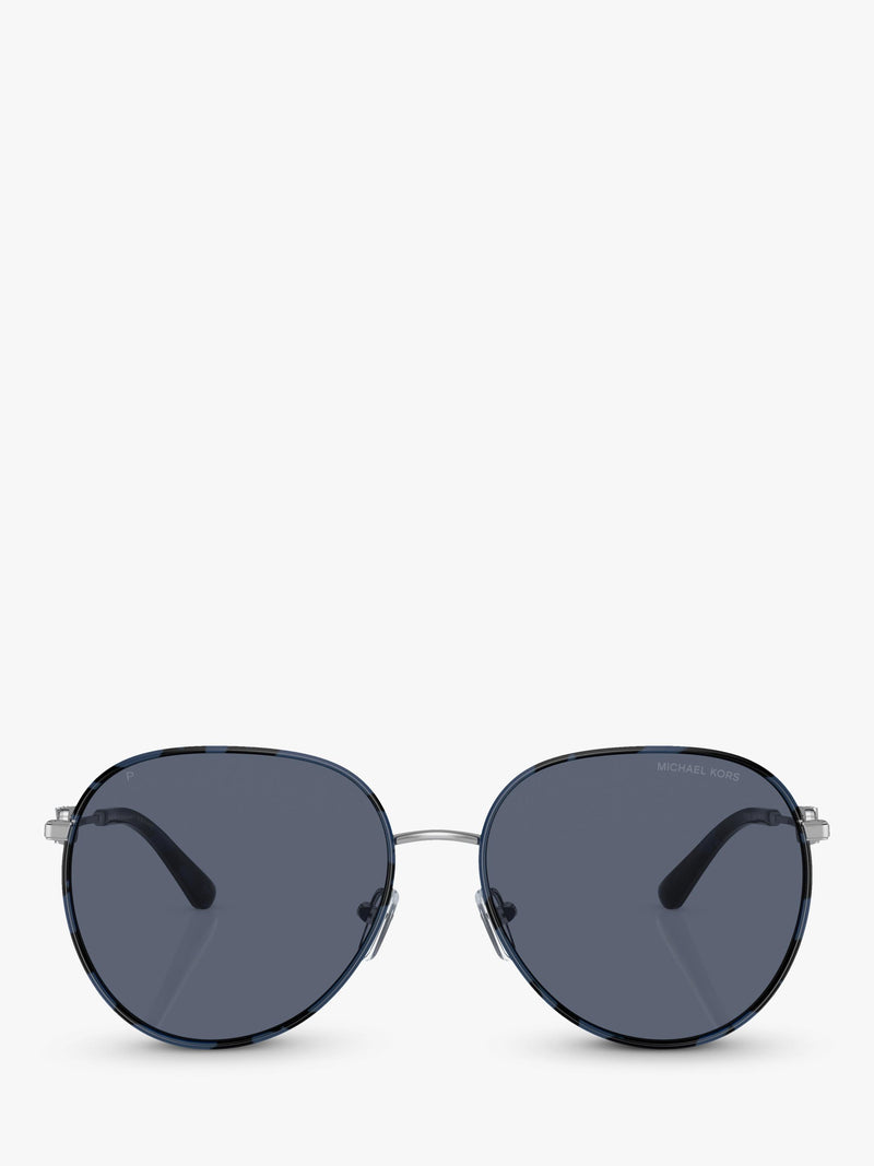 Michael Kors round sunglasses silver/blue tortoise 58mm, imported from the UK