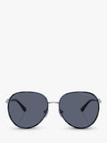 Michael Kors round sunglasses silver/blue tortoise 58mm, imported from the UK