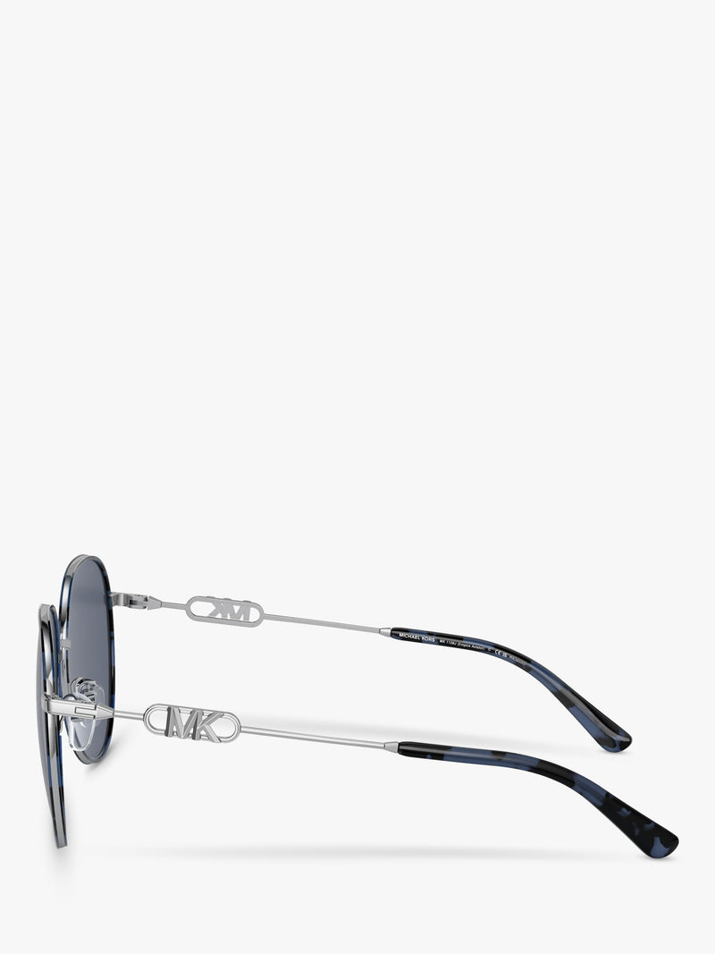 Michael Kors round sunglasses silver/blue tortoise 58mm, imported from the UK