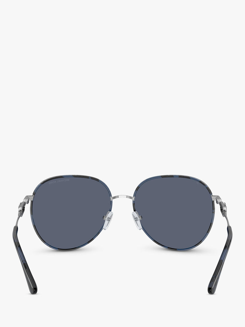 Michael Kors round sunglasses silver/blue tortoise 58mm, imported from the UK