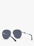 Michael Kors round sunglasses silver/blue tortoise 58mm, imported from the UK
