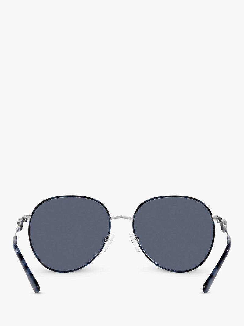 Michael Kors round sunglasses silver/blue tortoise 58mm, imported from the UK