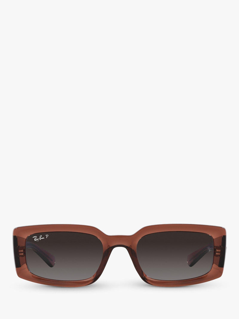 Ray-Ban Kiliane polarised rectangular sunglasses transparent brown (British brand)
