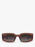 Ray-Ban Kiliane polarised rectangular sunglasses transparent brown (British brand)