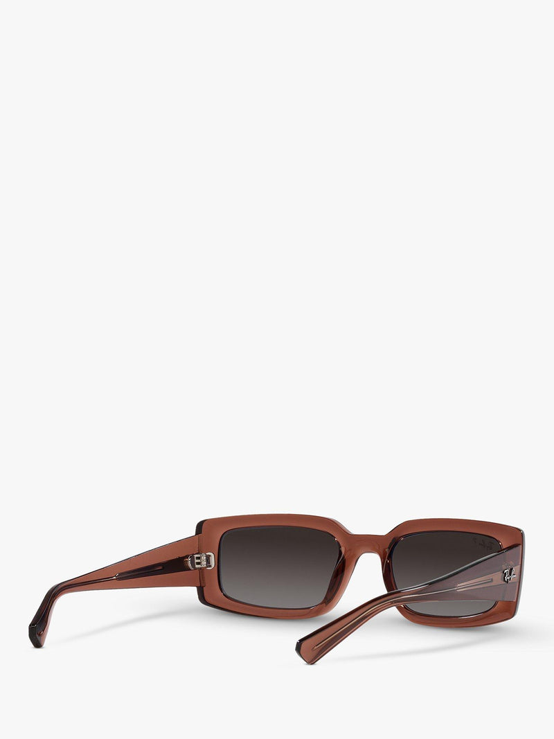 Ray-Ban Kiliane polarised rectangular sunglasses transparent brown (British brand)