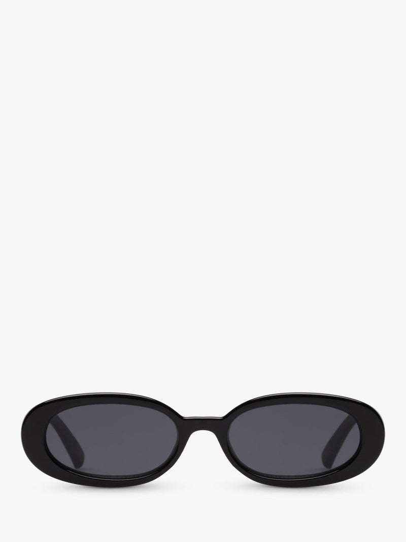 Le Specs Outta Love oval sunglasses black grey, imported from the UK