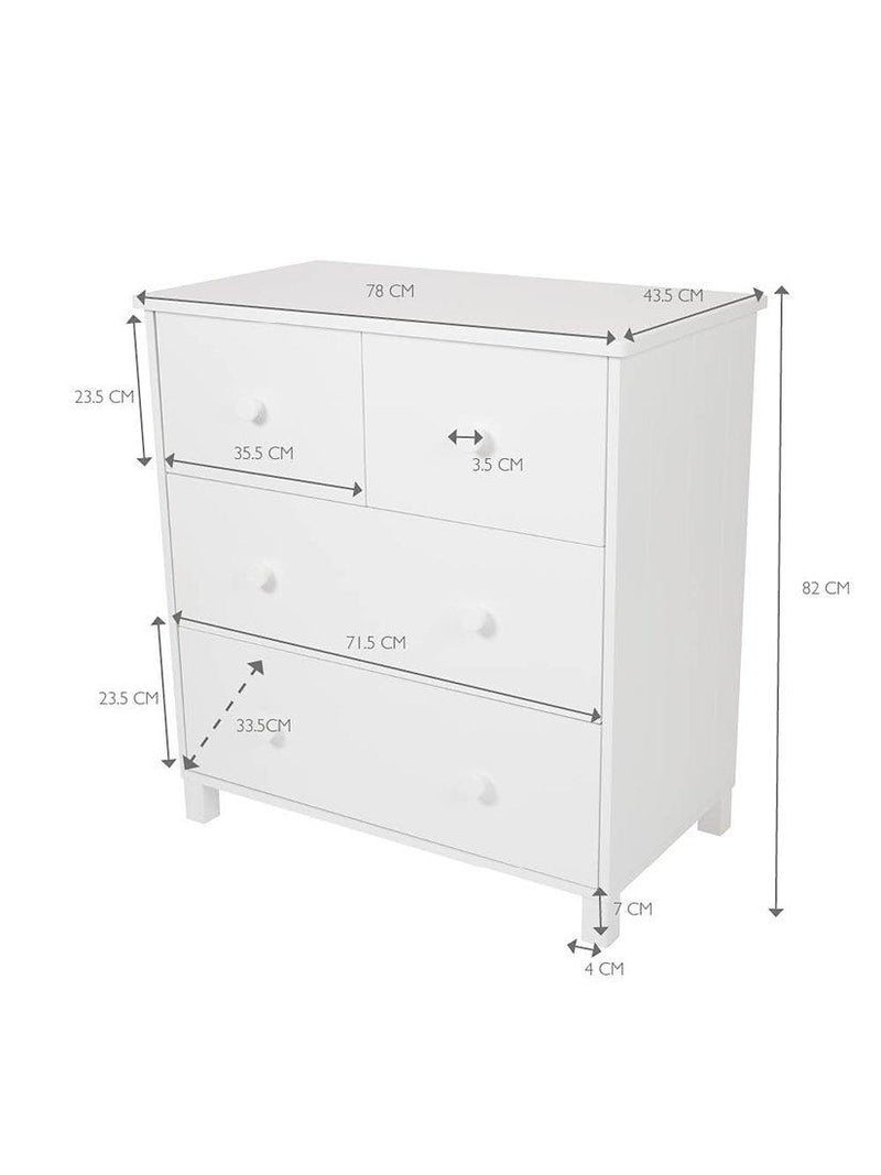 Great Little Trading Co chest of drawers white large, UK version
