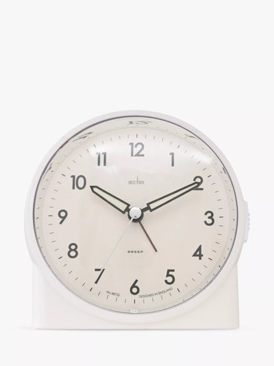 John Lewis Acctim Grace Non-Ticking Sweep Analogue Alarm Clock- Buy online at McGrocer