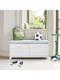 Great Little Trading Co white storage bench, imported from the UK