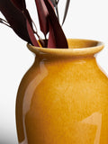 John Lewis reactive glaze stoneware urn vase yellow 19cm, UK version