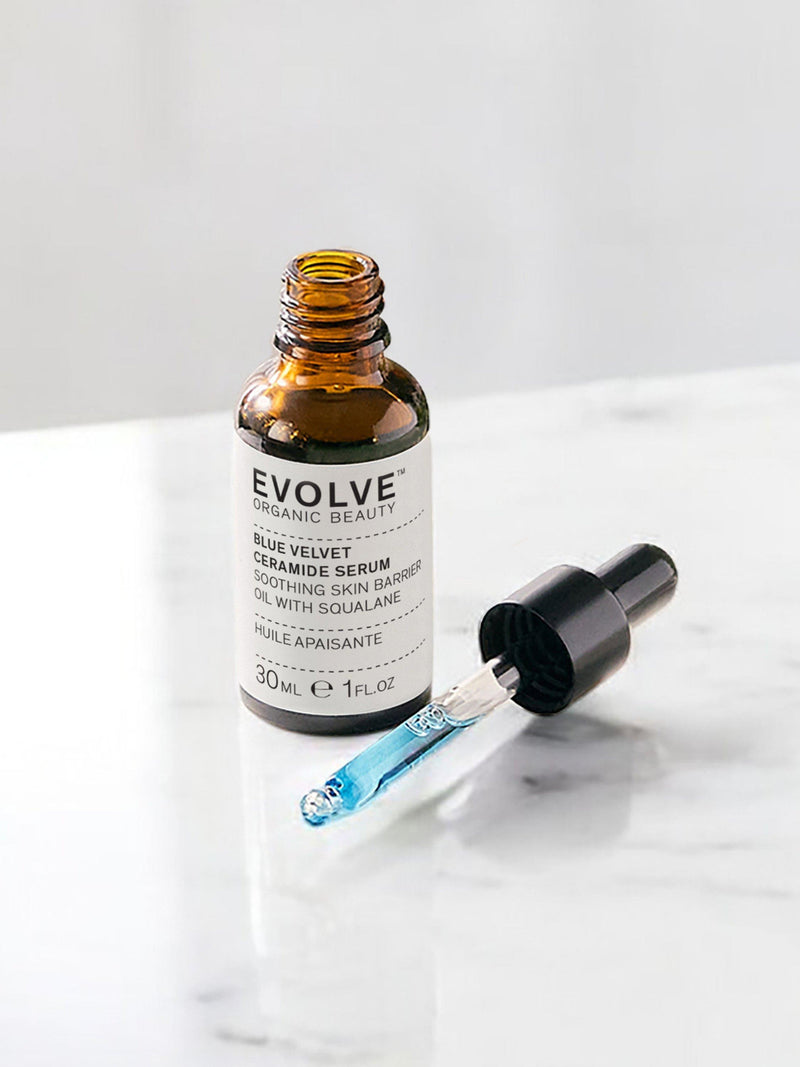 Evolve Organic Beauty Blue Velvet Ceramide serum 10ml, imported from the UK