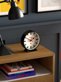 Newgate Clocks silent sweep mantel clock black round - British product