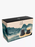 Peugeot Bali Spice Palace cast iron and bamboo pepper and salt mill set in matt black, imported from the UK