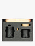 Peugeot Bali Spice Palace cast iron and bamboo pepper and salt mill set in matt black, imported from the UK