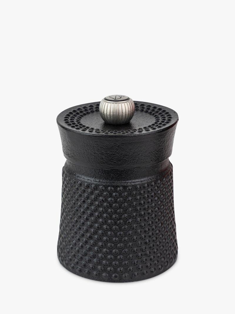 Peugeot Bali Spice Palace cast iron and bamboo pepper and salt mill set in matt black, imported from the UK