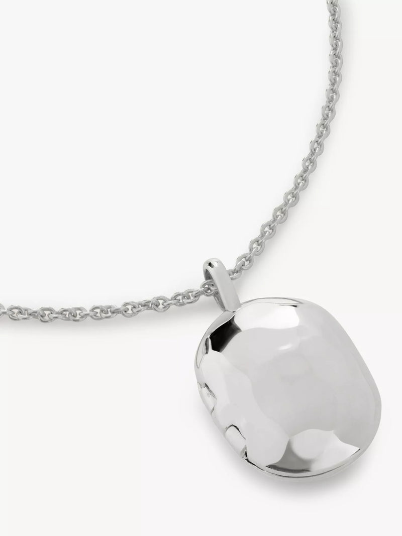 Monica Vinader sterling silver ID locket necklace, imported from the UK