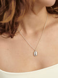 Monica Vinader sterling silver ID locket necklace, imported from the UK
