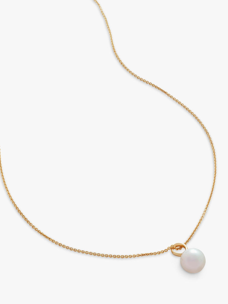 Monica Vinader Nura round pearl pendant charm gold plated, UK version