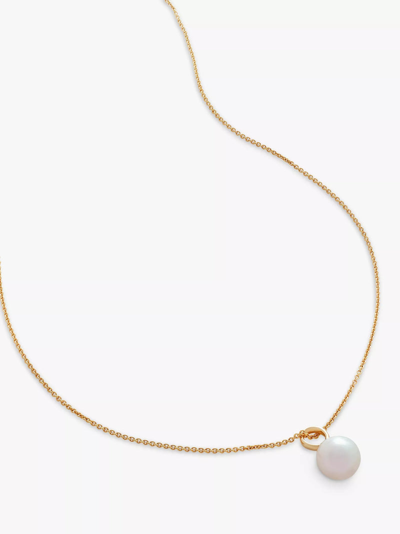 Monica Vinader Nura round pearl pendant charm gold plated, UK version