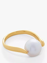 John Lewis Monica Vinader Nura Round Pearl Ring Gold Cocktail Ring- Buy online at McGrocer