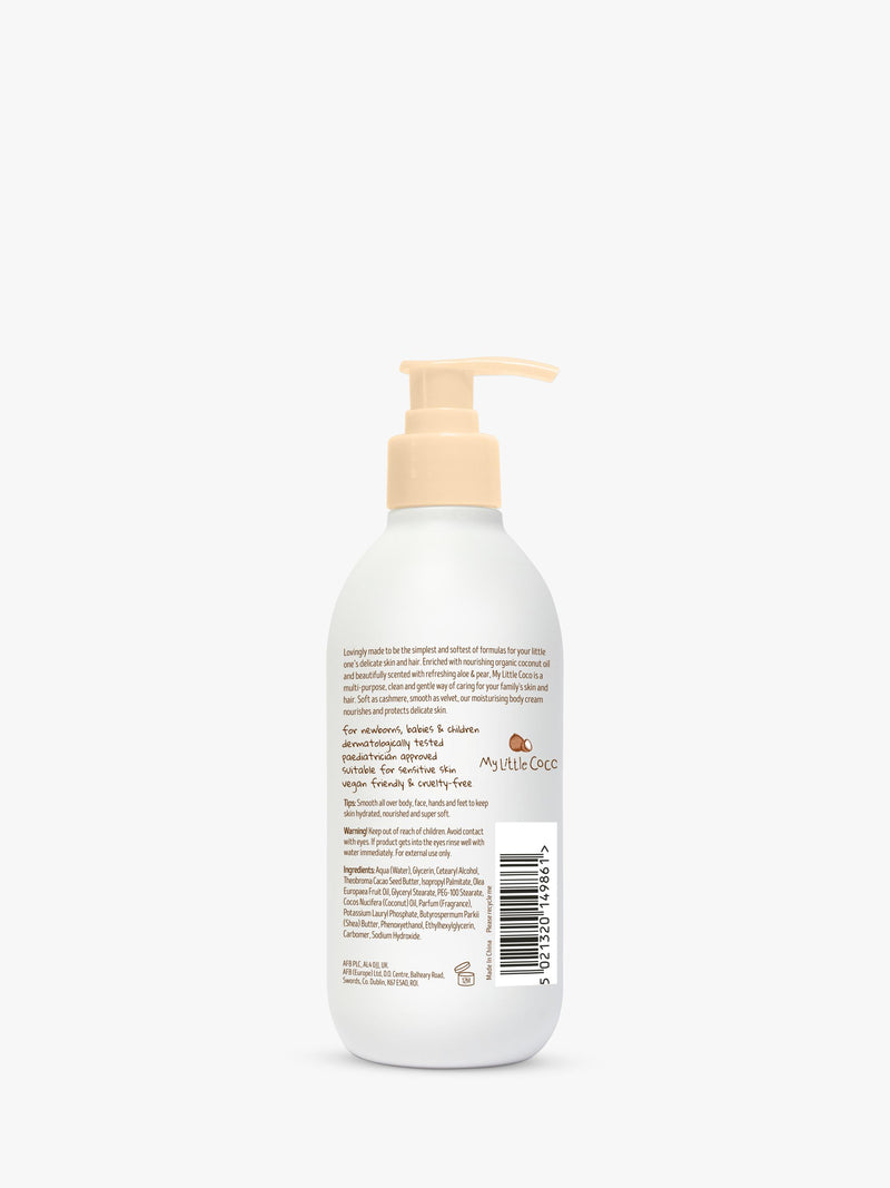 My Little Coco Aloe & Pear Baby Body Cream 350ml, imported from the UK