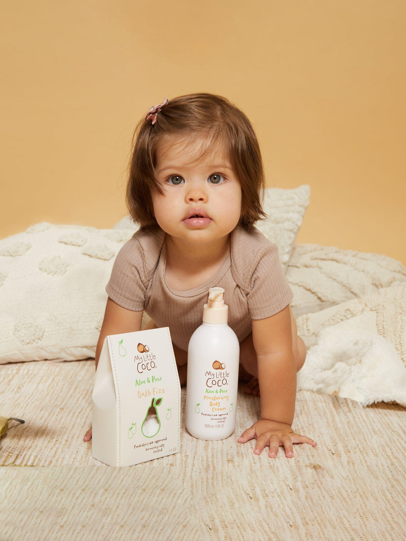 My Little Coco Aloe & Pear Baby Body Cream 350ml, imported from the UK