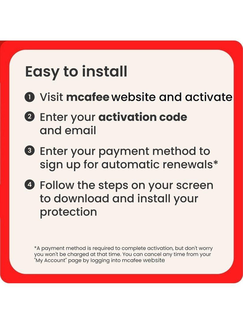 McAfee Total Protection security software 5 devices, imported from the UK