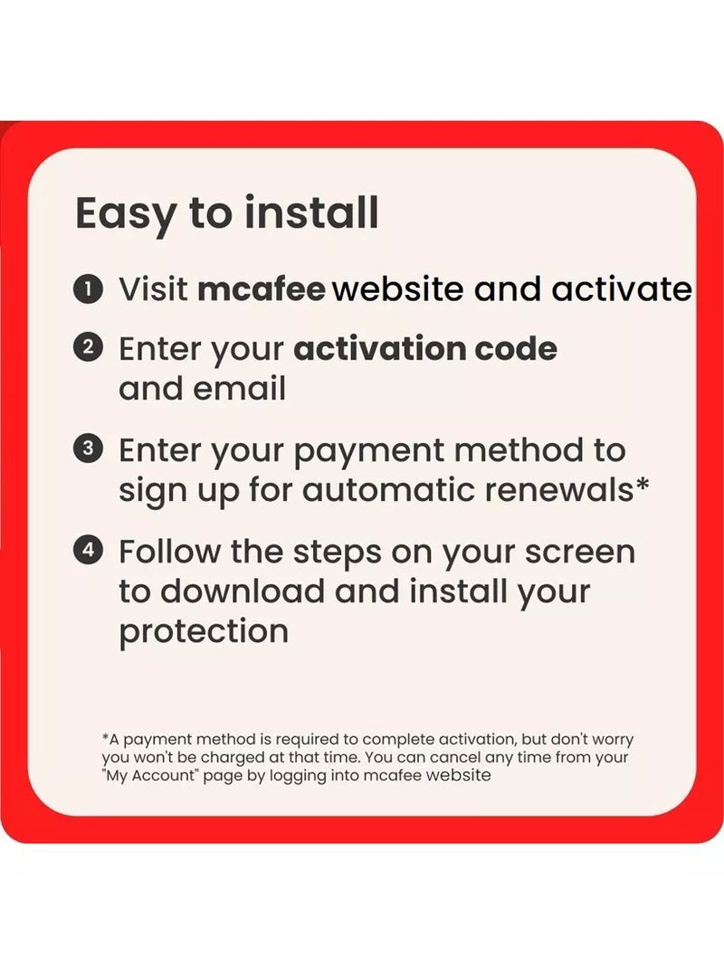 McAfee Total Protection security software 5 devices, imported from the UK