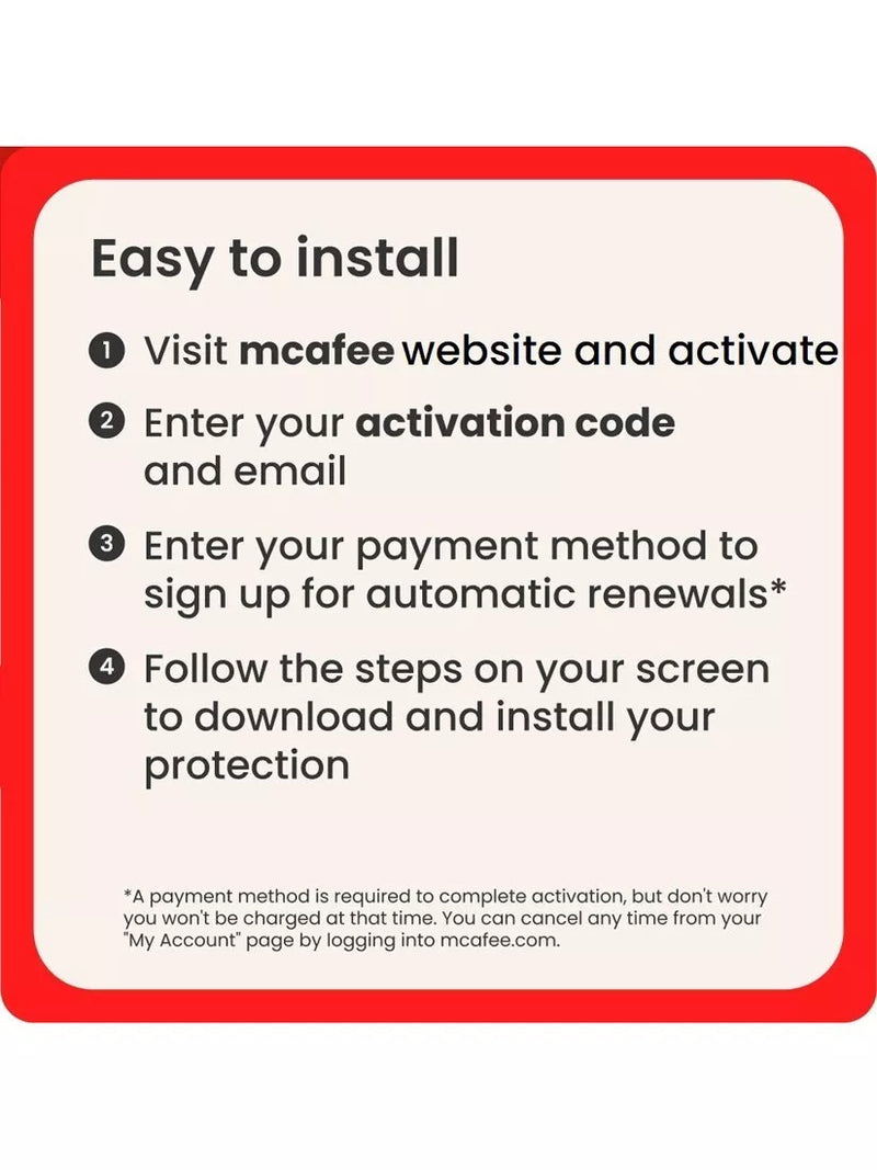 McAfee antivirus subscription unlimited devices 1 year (British brand)