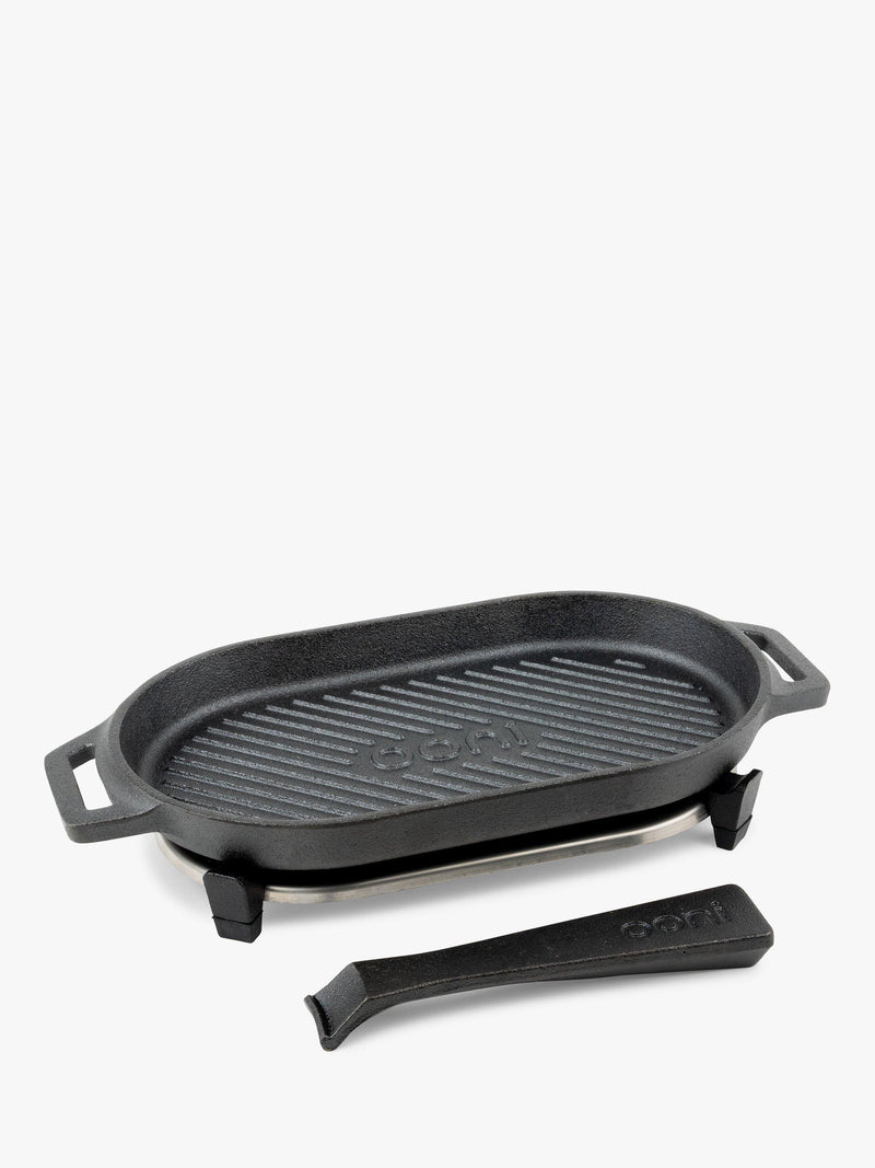 Ooni cast iron grizzler pan 26cm with trivet (British brand)