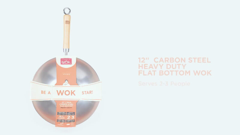 School Of Wok heavy duty uncoated carbon steel wok 30cm, UK version