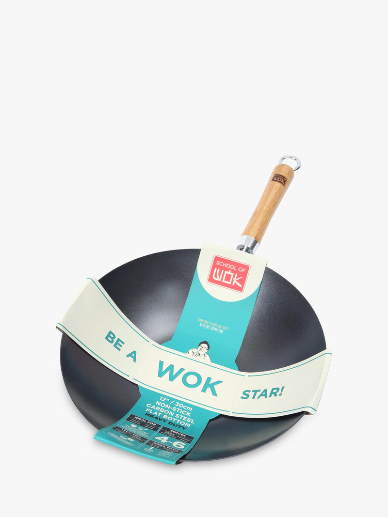 School Of Wok carbon steel non-stick wok 30cm (British brand)