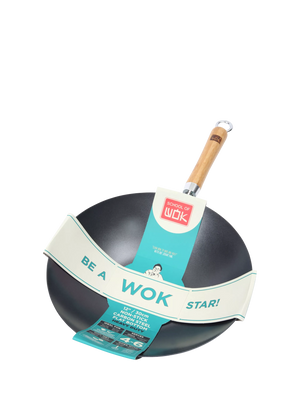 School Of Wok Heavy Duty Carbon Steel Non-Stick Wok 30cm