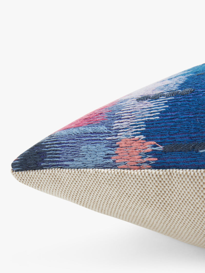 Harlequin Wilderness Lapis feather-filled decorative cushions, UK version