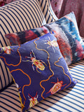 Harlequin Wilderness Lapis feather-filled decorative cushions, UK version