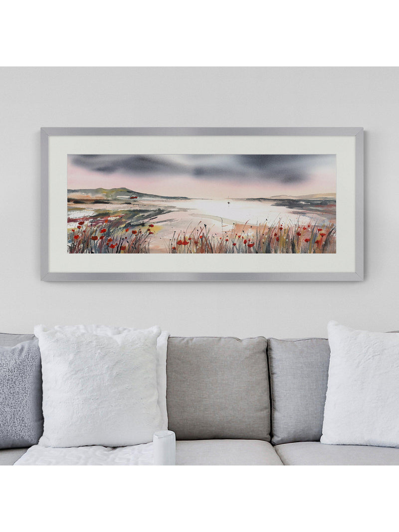 John Lewis framed print poppy landscape 49.5x104.5cm (British brand)