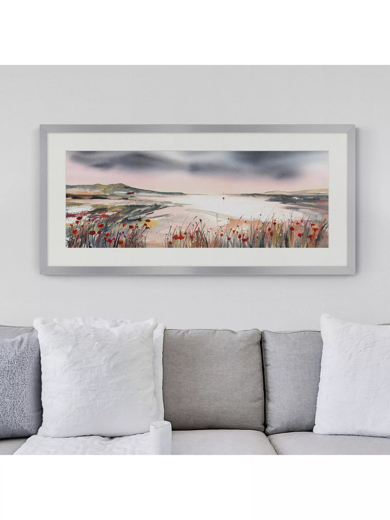John Lewis framed print poppy landscape 49.5x104.5cm (British brand)