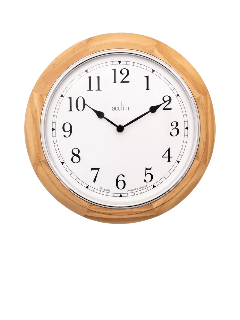 Acctim Winchester light wood wall clock 31cm - British product