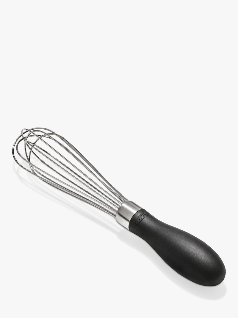 OXO Good Grips mini stainless steel whisk, imported from the UK
