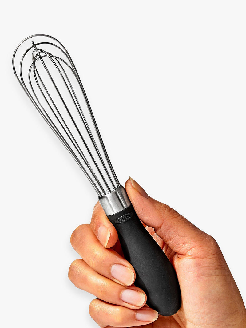 OXO Good Grips mini stainless steel whisk, imported from the UK