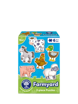 John Lewis Farmyard Animal Jigsaw Puzzle Set with Six Two-Piece Puzzles for Kids- Buy online at McGrocer
