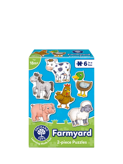 John Lewis Farmyard Animal Jigsaw Puzzle Set with Six Two-Piece Puzzles for Kids- Buy online at McGrocer