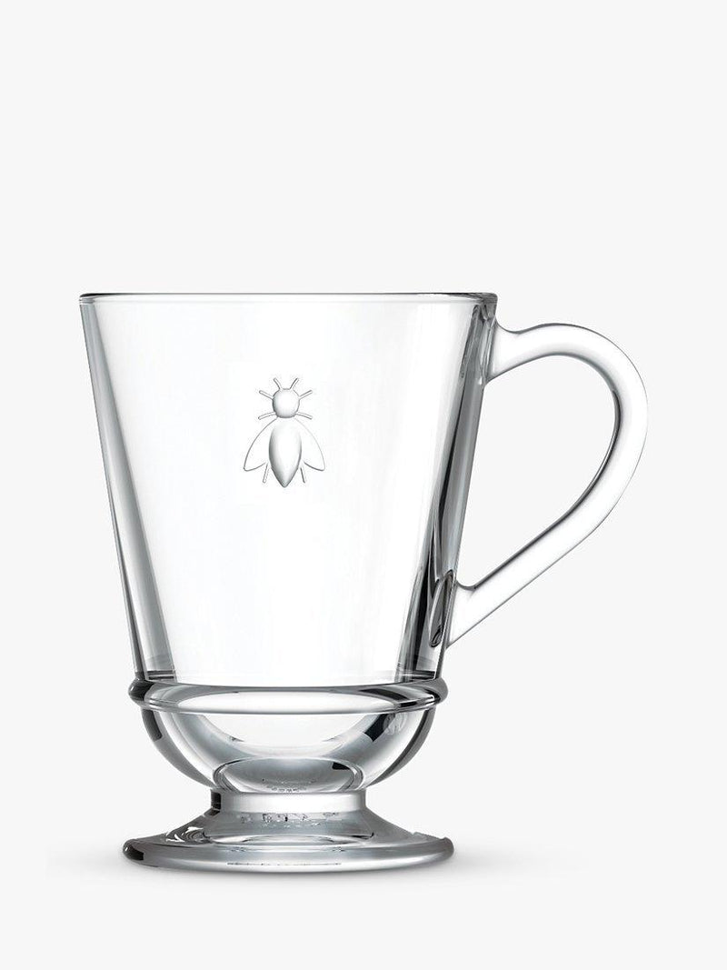 La Rochère bee design glass coffee mug 280ml clear, UK version